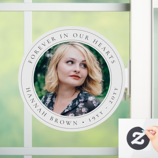 Elegantes Gedächtnis Chic Beerdigung Foto Tribut Fensteraufkleber (Zuhause)