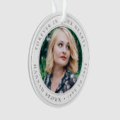 Elegantes Gedächtnis Chic Beerdigung Foto Tribut Ornament (Vorderseite)