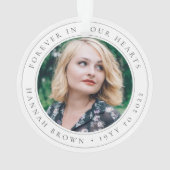 Elegantes Gedächtnis Chic Beerdigung Foto Tribut Ornament (Rückseite)