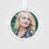 Elegantes Gedächtnis Chic Beerdigung Foto Tribut Ornament (Vorderseite)