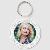 Elegantes Gedächtnis Chic Beerdigung Foto Tribut Schlüsselanhänger (Vorderseite)