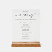 Elegantes Gedächtnisdenkmal Acrylschild (Vorderseite)