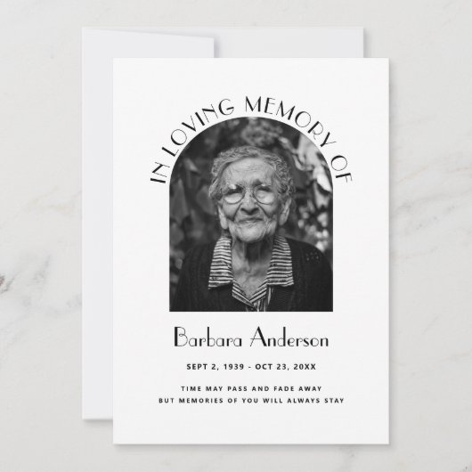 Elegantes Gedächtnistraining zum Gedenkfest Einladung (Vorderseite)