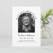 Elegantes Gedächtnistraining zum Gedenkfest Einladung (Stehend Vorderseite)