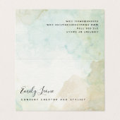 Elegantes, gedecktes, weißes Wasser Visitenkarten (Außenseite Aufgefaltet)