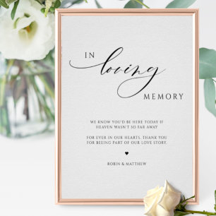 Elegantes Gedenk Hochzeitsschild Poster