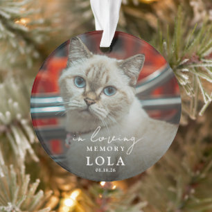 Elegantes Gedenkfoto für Katzen in Liebe Ornament