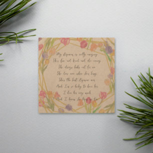 Elegantes Gedicht mit floraler Wertschätzung für S