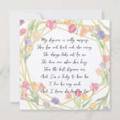 Elegantes Gedicht mit floraler Wertschätzung für S (Vorderseite)