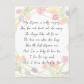 Elegantes Gedicht mit floraler Wertschätzung für S Postkarte (Vorderseite)