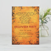 Elegantes Gedicht und dunkle Bäume Orangefarbenes  Einladung (Stehend Vorderseite)