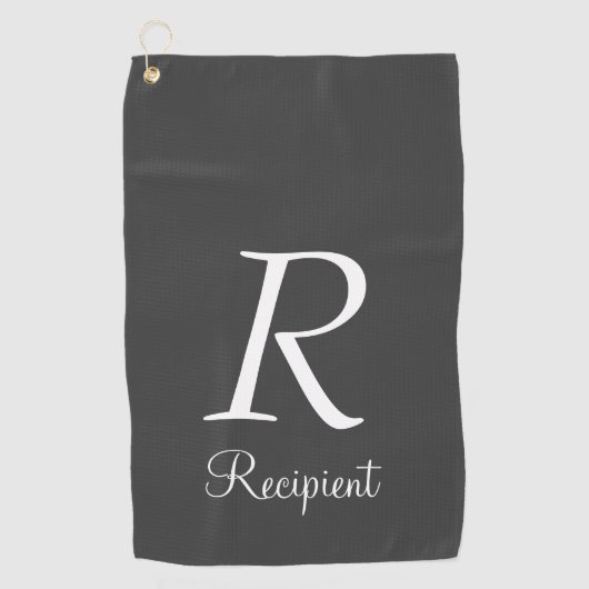 Elegantes, gediegenes Individuelle Name & Golfhand Golfhandtuch (Vorderseite)