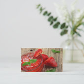 Elegantes gefrorenes Erdbeergetränk Visitenkarte (Stehend Vorderseite)