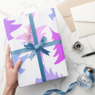 Elegantes, geistliches, buntes Weihnachtsbaummuste Geschenkpapier