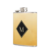 Elegantes, gelb gebürstetes Gelb mit einfachem Gol Flachmann (Links)