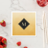 Elegantes, gelb gebürstetes Gelb mit einfachem Gol Serviette (Beispiel)