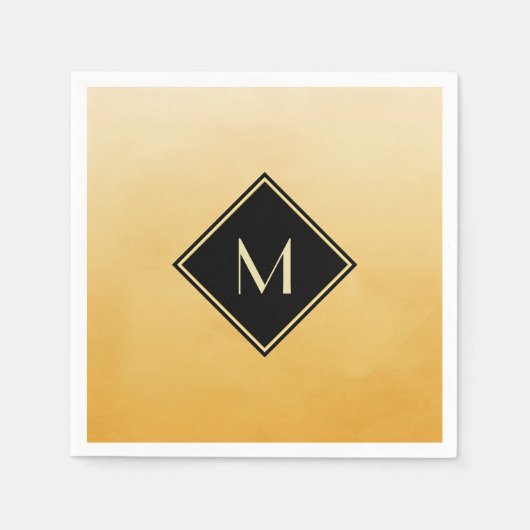 Elegantes, gelb gebürstetes Gelb mit einfachem Gol Serviette (Vorderseite)