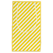 Elegantes, gelb gestreiftes Chic-Template Kleine Geschenktüte (Vorderseite)