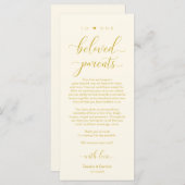 Elegantes Gelb Gold, Platzierung Dankeschön Karte (Vorne/Hinten)