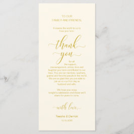 Elegantes Gelb Gold, Platzierung Dankeschön Karte