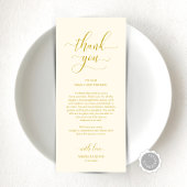 Elegantes Gelb Gold, Platzierung Dankeschön Karte