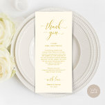 Elegantes Gelb Gold, Platzierung Dankeschön Karte<br><div class="desc">Das ist das moderne, elegante Gelb Gold, das Abendessen Platz Einstellung Dankeschön Karten. Teilen Sie die Liebe und zeigen Sie Ihre Wertschätzung für Ihre Gäste, wenn sie sich an ihren Sitz setzen und lesen Sie diese personalisierte charmante Dankeschön setzen Karte. Es ist eine wunderbare Art, Ihre Feier zu starten! Besuchen...</div>