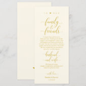 Elegantes Gelb Gold, Platzierung Dankeschön Karte (Vorne/Hinten)