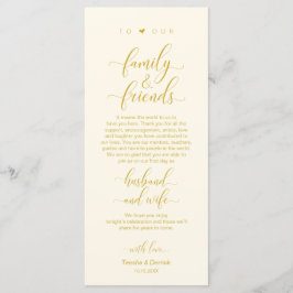 Elegantes Gelb Gold, Platzierung Dankeschön Karte