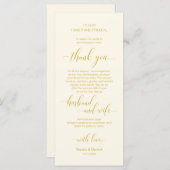 Elegantes Gelb Gold, Platzierung Dankeschön Karte (Vorne/Hinten)