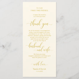 Elegantes Gelb Gold, Platzierung Dankeschön Karte