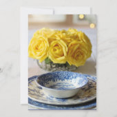 Elegantes Gelb mit Rose Ostern Einladung (Rückseite)