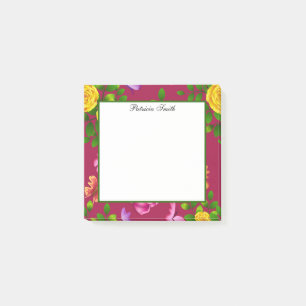 Elegantes Gelb Rosa und Lila Rose Blume Post-it Klebezettel