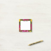 Elegantes Gelb Rosa und Lila Rose Blume Post-it Klebezettel (Auf Schreibtisch)