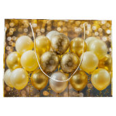 Elegantes Gelb- und Goldballon-Wrapping-Papier Große Geschenktüte (Rückseite)