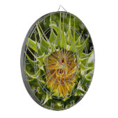 Elegantes Gelbblume-Foto Dartscheibe (Vorderseite Links)