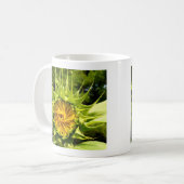 Elegantes Gelbblume-Foto Kaffeetasse (Vorderseite Links)