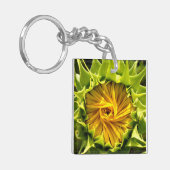 Elegantes Gelbblume-Foto Schlüsselanhänger (Vorderseite links)