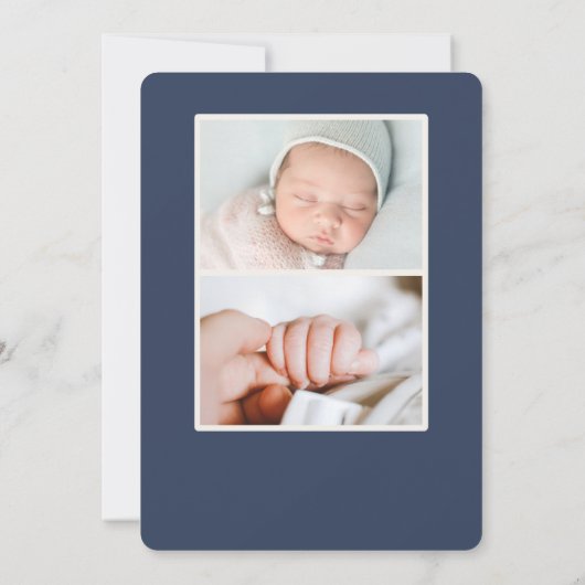 Elegantes Gelbblütengelbes Foto Geburtshinweis Einladung (Rückseite)