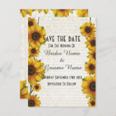 Elegantes Gelbblütenland Save the Date Ankündigungspostkarte (Vorne/Hinten)
