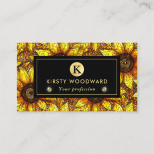 Elegantes Gelbblütenmuster Visitenkarte