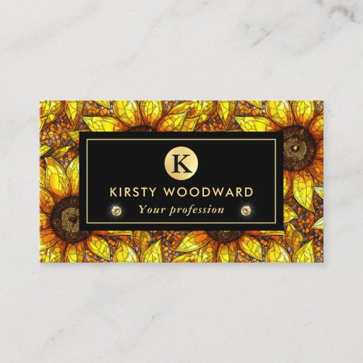 Elegantes Gelbblütenmuster Visitenkarte (Vorderseite)