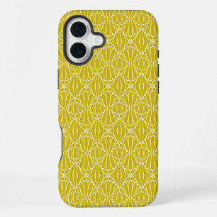 Elegantes gelbes Art Deco-Muster mit Diamantmotiv iPhone 16 Plus Hülle