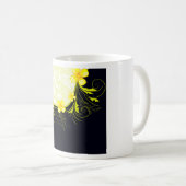 Elegantes gelbes Blumen-Damaskus Kaffeetasse (VorderseiteRechts)