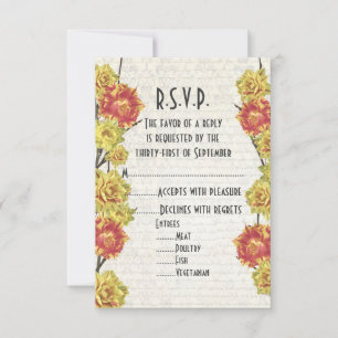 Elegantes gelbes Blumenland R.S.V.P RSVP Karte