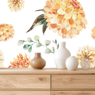 Elegantes gelbes Blumenmuster Tapete