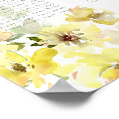 Elegantes gelbes Blumenzitter Poster (Ecke)