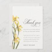 Elegantes Gelbes Brautparty Dankeskarte (Vorne/Hinten)