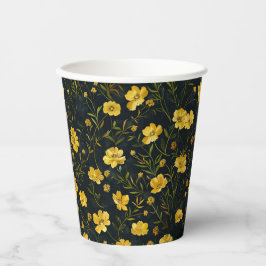 Elegantes gelbes Buttercup Blume Muster Party Pappbecher