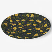 Elegantes gelbes Buttercup Blume Muster Party Pappteller (Schrägansicht)