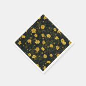 Elegantes gelbes Buttercup Blume Muster Party Serviette (Ecke)